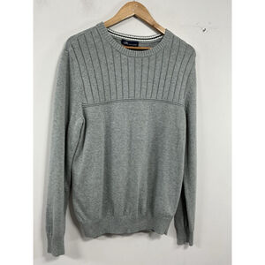 mens john ashford Long Sleeve Pullover Sweater Small Gray Crew Neck